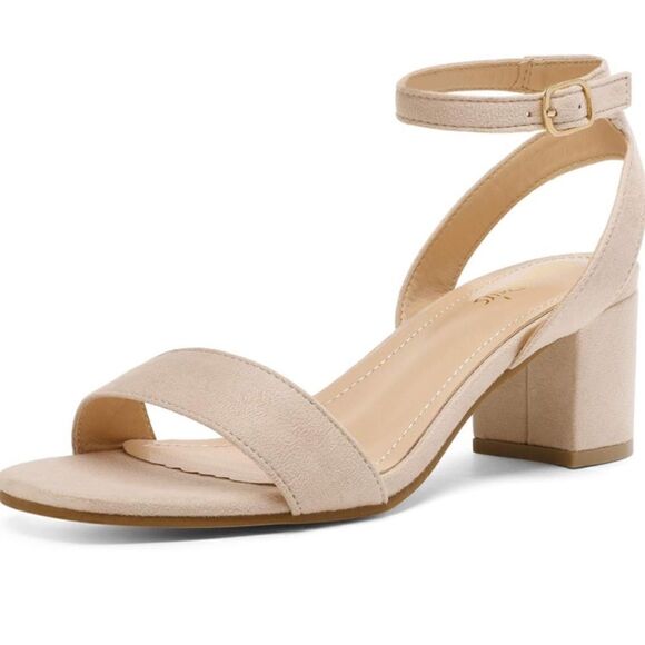 DREAM PAIRS Carnival Leather Suede Ankle Strap Low Block Chunky Heel Sandal Pump - Picture 12 of 15